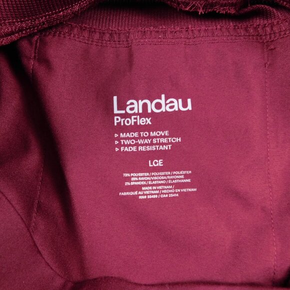 Landau ProFlex Scrub Pants Burgundy / Wine Size M Two-Way Stretch - Picture 7 of 8